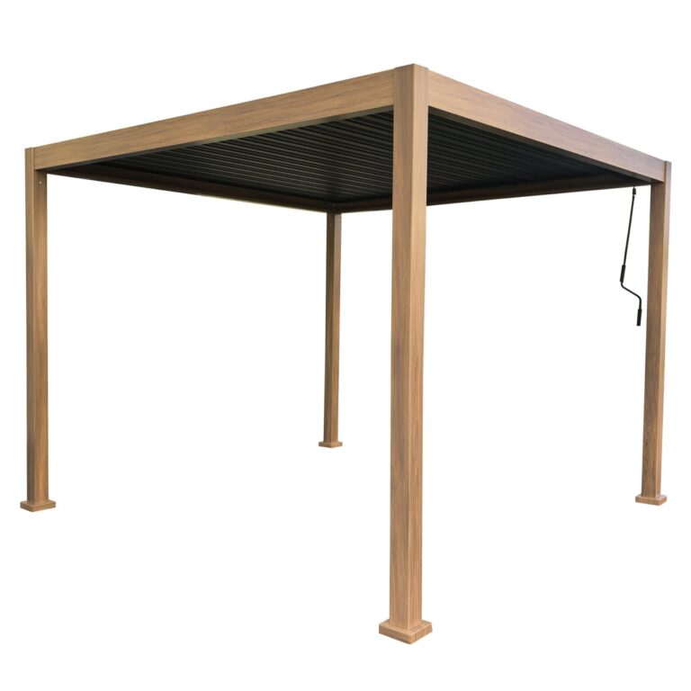 5056771095917 1 Hillier Wood Effect Louvered Gazebo.jpg